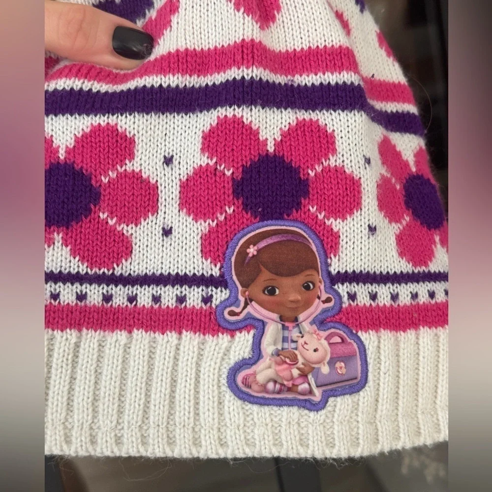 Vintage Disney Jr. Doc McStuffins Knit beanie Hat fleece Winter Toddler girl